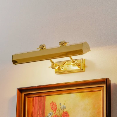 Abbildung von Elstead Lighting CHAWTON PLM PB Bilderleuchte 2xE14 40W Baustahl Messing poliert H:11.9cm B:40.2cm dimmbar