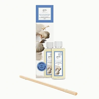 Abbildung von ipuro sunny beachtime preiswerter Raumduft Nachfüller mit frischen Noten Duftöl Refill Duftstäbchen Diffuser Nachfüllflasche 200ml inkl Duft Sticks