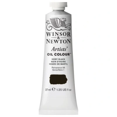Abbildung von Winsor &amp; Newton 1214331 Artists Ölfarbe 37ml Tube, Künstler mit höchstmöglicher Pigmentierung, höchste Lichtechtheit Elfenbeinschwarz