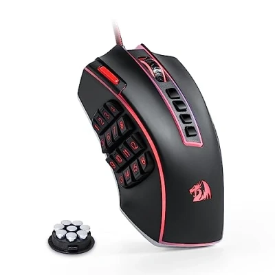 Abbildung von Redragon M990 MMO Gaming Maus, 32000 DPI Hochpräzise kabelgebundene RGB Maus mit 23 programmierbaren Tasten, 16 seitlichen Makrotasten, Softwareunterstützung, Aluminiumbasis