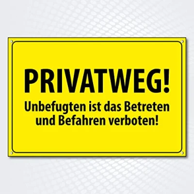 Abbildung von Hochwertiges Schild Aluminiumverbundplatte mit UV Schutzlackierung &quot; PRIVATWEG&quot; 200 x 300 mm rechteckig Betreten Verboten Befahren Hinweisschild aus Wetterfestem Alu/Dibond