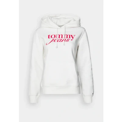 Abbildung von Tommy Jeans LOGO Hoodie Sweatshirt, Damen, Größe: 4XL, Ecru