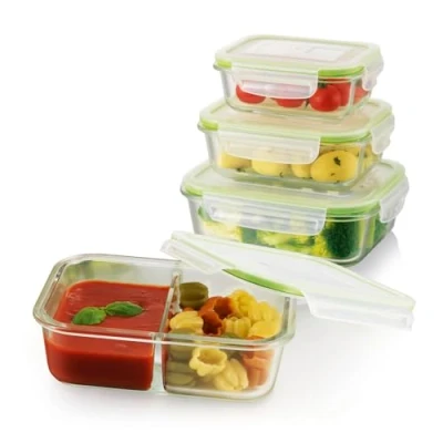 Abbildung von GOURMETmaxx Glas Frischhaltedosen Klick it 4er Set Hervorragend geeignet für Spülmaschine, Mikrowelle, Backofen und Gefrierschrank Luftdicht &amp; Auslaufsicher
