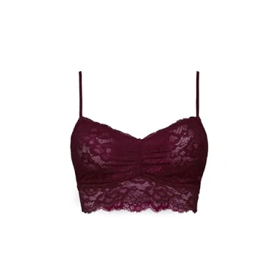 Abbildung von Snocks Spitzen BH Damen Bustier Spitze, Ohne Bügel, Verstellbare Träger, Elastischer Bund Angenehm Weiche Material, Sinnliches Design Gr. M Farbe Weinrot