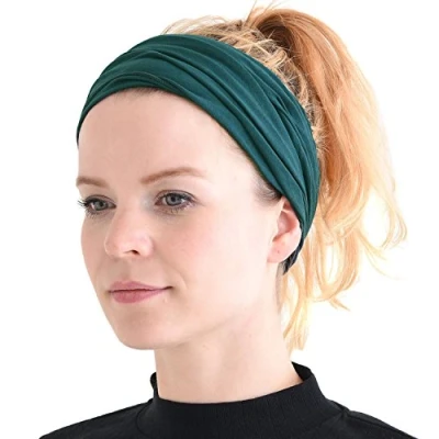Abbildung von CHARM Stirnband Herren Bandana Damen Kopftuch Hair Band Men Headband Piraten Haarband Männer Sport Blau Grün M