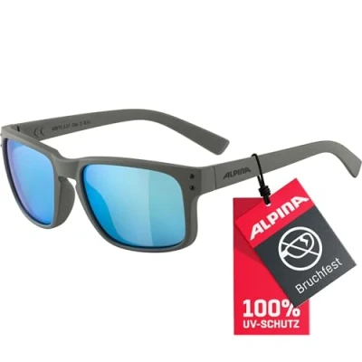 Abbildung von ALPINA KOSMIC Verspiegelte und Bruchsichere Sonnenbrille Mit 100% UV Schutz Für Erwachsene, moon grey matt, One Size