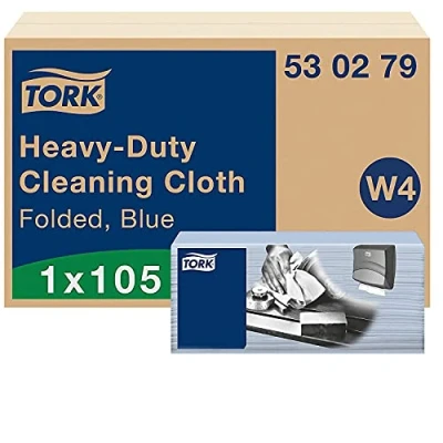 Abbildung von Tork Extra Starke Reinigungstücher Blau W4, stark und saugfähig, 1 x 105 Tücher, 530279