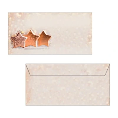 Abbildung von SIGEL DU137 Briefumschläge Weihnachten in kupferfarbenem Sterndesign DIN lang 50 Blatt &quot;Copper Glance&quot;