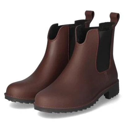Abbildung von Rieker Chelseaboots, Gummistiefelette, Schlupfboots, Blockabsatz, zum Reinschlüpfen