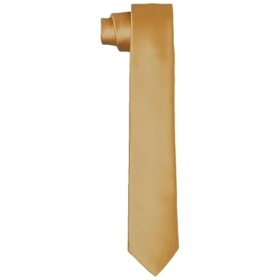 Abbildung von DonDon Krawatten für Herren handgefertigt Seiden Look 6 cm Krawatte Gold