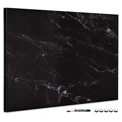 Abbildung von Navaris Magnettafel Magnetpinnwand Memoboard zum Beschriften 90x60 cm Notiztafel div. Designs Tafel abwaschbar mit Magneten Stift