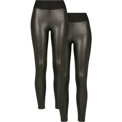 Abbildung von Urban Classics 2PACK Leggings Hosen black, Damen, Größe: Large, Black