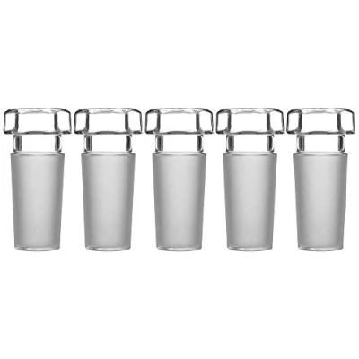 Abbildung von stonylab Glas Stopper mit Sechskantkopf, Hohlglas Glashohlstopfen für 24/40 Außenglas, Geschlossenem Boden (5 Packungen)