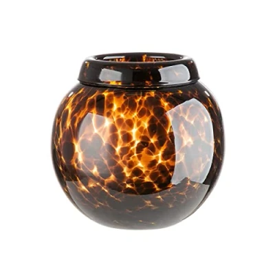 Abbildung von GILDE Glas art Design braune Vase aus Deko Wohnzimmer Geschenk für Frauen Geburtstag Valentinstag Muttertag durchgefärbtem Höhe 17,5 cm
