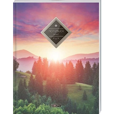 Abbildung von TULPE Kariertes Notizbuch A4 „C041 Horizont“ (140+ Seiten, Vintage Softcover, Doppelrand, Seitenzahlen, Register Dickes Notizheft, Matheheft, Skizzenbuch, Schulheft, Tagebuch, Heft Nr 26)