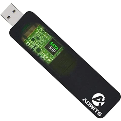 Abbildung von ADWITS USB 3.0 UASP zu SATA NGFF M.2 2230/2242/2260/2280 Schlüssel B oder &amp; M SSD SuperSpeed Adapter, schnurloses externes Gehäuse für basierte Schwarz