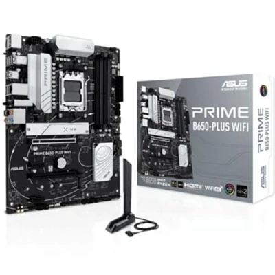 Abbildung von ASUS Prime B650 PLUS WiFi, AMD ATX, DDR5, PCIe 5.0 M.2, Realtek 2,5 GB Ethernet, WiFi 6E, DisplayPort, HDMI, SATA 6 Gbit/s, USB 10 Gbit/s Typ C, BIOS Flashback, Thunderbolt 4, Aura Sync