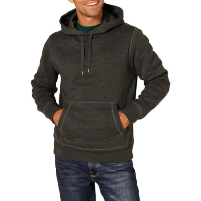 Abbildung von Amazon Essentials Herren Fleece Sweatshirt Mit Kapuze (Erhältlich In Übergröße), Dunkelgrau Meliert, S