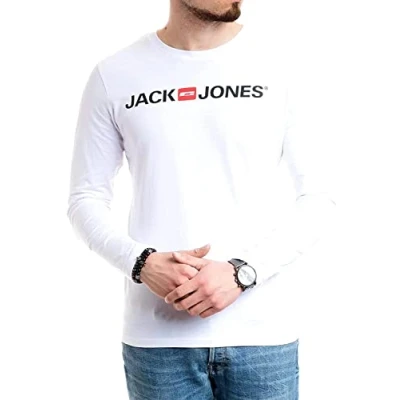 Abbildung von JACK &amp; JONES Herren Langarmshirt aus Baumwolle Longsleeve Männer (Black Opt2 Corp M)
