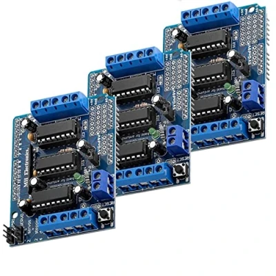 Abbildung von AZDelivery 3 x L293D Motor Driver Shield, 4 Kanal Motortreiber Schrittmotortreiber, Stepper Expansion Board kompatibel mit Arduino inklusive E Book!