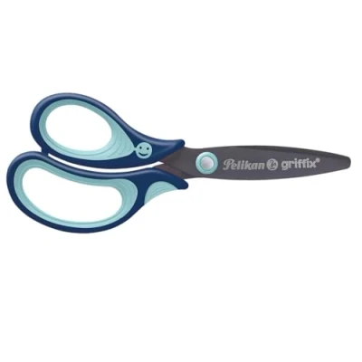 Abbildung von Pelikan 803519 griffix Schulschere, Blau, für Linkshänder, rund