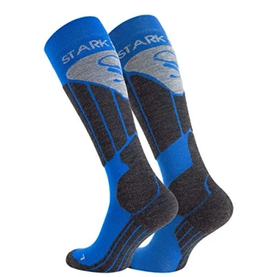 Abbildung von STARK SOUL Damen &amp; Herren Skisocken, Funktionssocken, Snowboard Skistrümpfe mit Spezialpolsterung, blau, Gr. 39 42