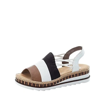 Abbildung von Rieker Damen V79S1 Sandale, Beige Kombi, 40 EU