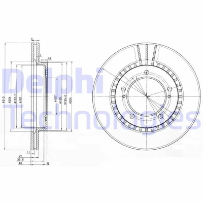 Abbildung von DELPHI BG3587 Bremsscheibe 311 22 5 Belüftet geölt unbehandelt ohne Radlager, ABS Sensorring SUZUKI: Grand Vitara 1 SUV, I Off Road