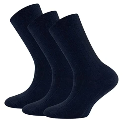 Abbildung von EWERS Retro Chic Socken 3er Pack Rippe für Kinder Klassische Rippstruktur, trendige Farben und optimale Passform Made in Germany Blau, Größe 27 30