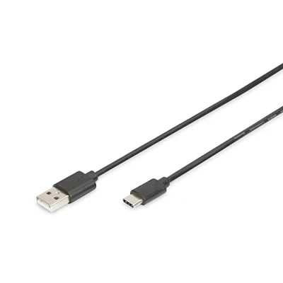 Abbildung von DIGITUS USB 2.0 Anschlusskabel 1.8 m A (St) zu C 480 Mbit/s Verbindungskabel Version 1 Schwarz