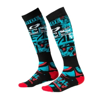 Abbildung von O&#039;NEAL Mountainbike Motocross Socken MTB Downhill Freeride Schweißabsorbierend, Verstärkter Fersen &amp; Sohlenbereich Pro MX Sock RIDE Unisex Erwachsene Schwarz Blau One Size