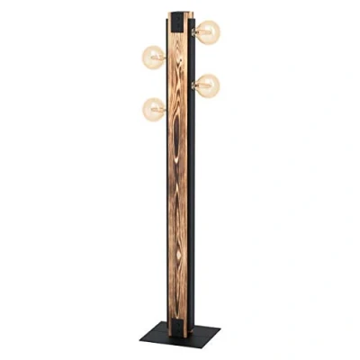 Abbildung von Eglo 43471 Stehleuchte LAYHAM braun, schwarz E27 4X40W H:127,5cm mit Fußtrittschalter