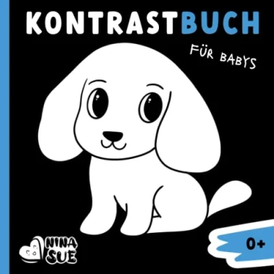 Abbildung von Kontrastbuch für Babys Ein Montessori Buch die visuelle Entwicklung von Babys: Einzigartiges Babybuch ab 0 Monaten mit wunderschönen schwarz weiß Kontrast Motiven