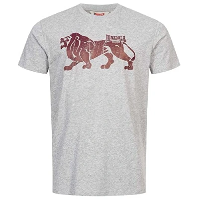 Abbildung von Lonsdale Normale Passform Endmoor Tshirt print, Herren, Größe: XXL, Marl grey
