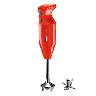 Abbildung von bamix Stabmixer Set M160 ONE inkl. Multifunktionsmesser aus Edelstahl, 160 Watt, 2 Stufen, Made in Switzerland, Rot
