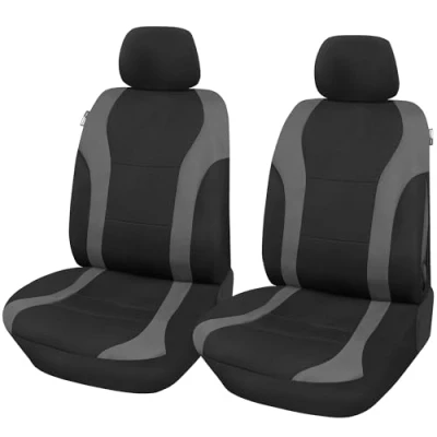 Abbildung von Upgrade4cars Autositzbezüge Set für die Vordersitze Grau Auto Schonbezüge Universal Schwarz Autositzbezug Sommer Winter Autozubehör Innenraum Geschenke Frauen und Männer