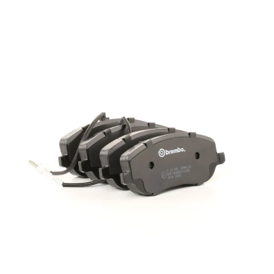 Abbildung von BREMBO P 23 090 Bremsbelagsatz inkl. Verschleißwarnkontakt mit Bremssattelschrauben ohne Zubehör CITROËN: C8, LANCIA: Phedra, PEUGEOT: 807