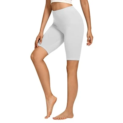 Abbildung von Libella Radlerhose Damen Kurze Leggings Baumwolle High Waist Shorts Blickdicht Sommer Sportshorts Weiß 4165 S