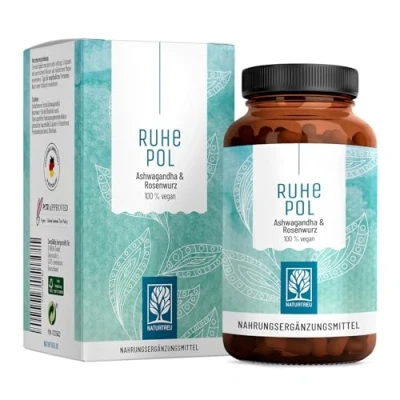 Abbildung von NATURTREU Ashwagandha Rosenwurz Kapseln hochdosiert Vergleichssieger 2020* Je 500mg + Rhodiola Rosea Extrakt Ruhepol: Vegan, pflanzlich und ohne Zusätze 120