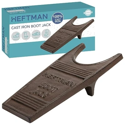 Abbildung von HEFTMAN Stiefelknecht aus Gusseisen Robuster, rustikaler Gummistiefel Entferner aller Stiefeln und Gummistiefeln Korrosionsbeständiger Stiefelzieher mit Stiefelabstreif Rillen (1 kg)