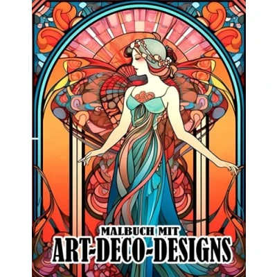 Abbildung von Malbuch mit Art Deco Designs: Verzaubernde Muster Ausmalbilder wunderschönen Illustrationen für Jugendliche &amp; Erwachsene zur Stressreduzierung Entspannung