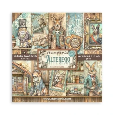 Abbildung von Stamperia Scrapbook Paper Pad for Scrapbooking, Albums, Card Making, Bullet Journalling and More, Acid Free, Double Sided, Perfect Hobbies, Crafts, Gifting (Alterego) (20.3 x 20.3cm)