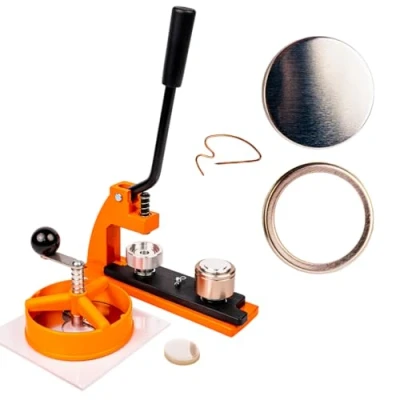 Abbildung von Buttonmaschine 25mm Pins Button Maker mit 250 Buttons Selber Machen Maschine Set Kreisschneider Europäisch gemacht Auswechselbare Größen Anstecker Buttonpresse
