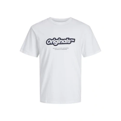 Abbildung von JACK&amp;JONES Herren JORVESTERBRO Newton Branding Tee SS CN T Shirt, Bright White/Print:SCAN, L