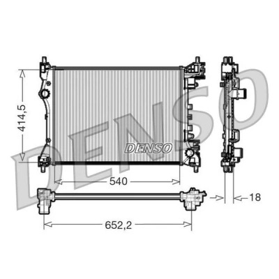 Abbildung von DENSO DRM01005 Kühler, Motorkühlung Aluminium 540 414 18 ALFA ROMEO: MiTo
