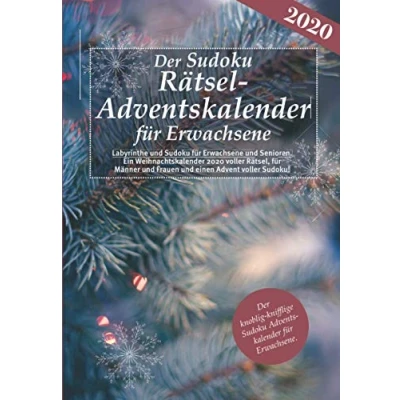 Abbildung von Sudoku Rätsel Adventskalender für Erwachsene Labyrinthe und Erwachsene. Der Weihnachtskalender 2020 voller Rätsel, Männer Frauen ...