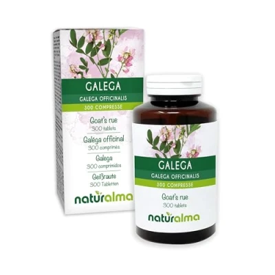 Abbildung von Geißraute (Galega officinalis) Kraut mit Blüten Naturalma 150 g 300 Tabletten Nahrungsergänzungsmittel Natürlich und Vegan