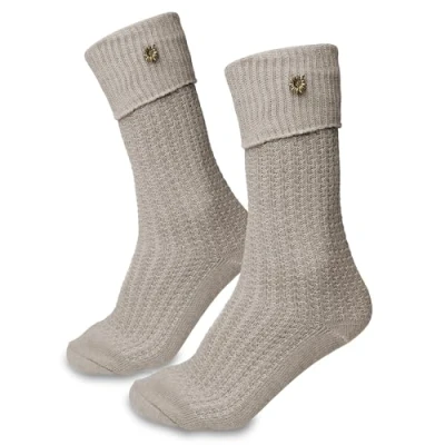 Abbildung von Steigenhöfer Manufaktur Trachtensocken aus Baumwolle, Damen &amp; Herren Trachtenstrümpfe Trachtenstutzen Stulpen Socken Tracht Strümpfe Oktoberfest Outfit Wiesn Lederhose Dirndl Natur Meliert 43 44