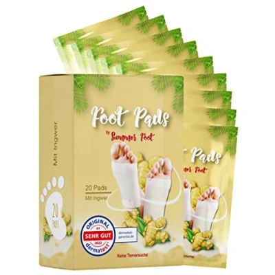Abbildung von Summer Foot 20 Stück Premium Fuß Pads Pflaster mit Ingwer Öl Bambuspflaster Klebe für die Füße Wellness