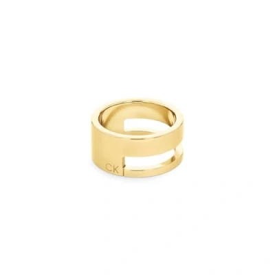 Abbildung von Calvin Klein Geometric Essentials Ring goldcoloured, Damen, Größe: 52, Gold coloured